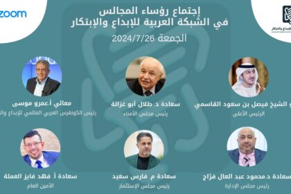 المكتب الرئاسي للشبكة العربية للابداع والابتكار يناقش سبل الاستثمار في الابتكار وحمايته